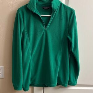 Lands' End Emerald Fleece Quarter-Zip Pullover